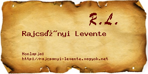Rajcsányi Levente névjegykártya