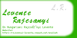 levente rajcsanyi business card